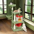 thumbnail image 2 of Pefilos 52" Cute Christmas Cat Tree with Sisal Scratching Posts and Board, Multi-Level Cat Tower with Gift Box Shaped Condo, Kittens Play Activity Center, Green, 2 of 7