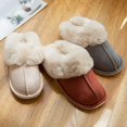 thumbnail image 4 of Zapatillas de casa para parejas de algodón con boca de lana cálida a la moda de otoño e invierno, zapatillas de algodón de felpa con fondo grueso antideslizantes, 4 of 6