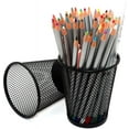 thumbnail image 2 of 4 Pack Pen Holder Metal Mesh Pencil Holders Round Shaped Pen Holders for Desk Office Wire Mesh Container Pen Organizer,Black, 2 of 7
