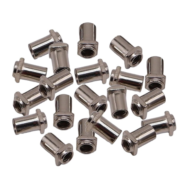 fastboy 20Pcs Metal Drum Screws Nuts Easy Percussion Practical to Install Instrument Silver M5