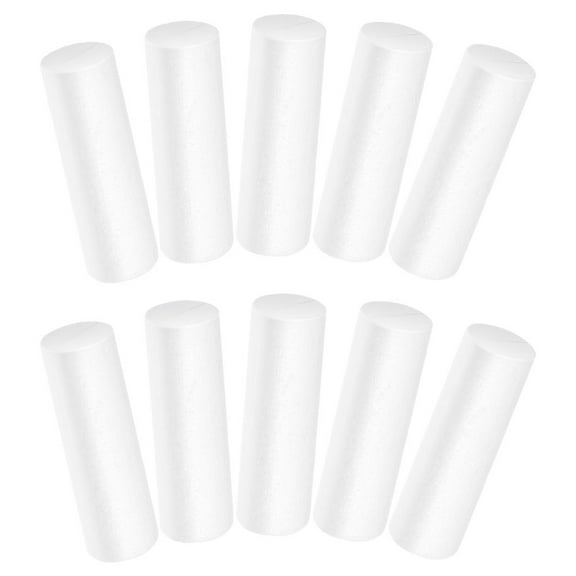ETEREAUTY White Foam Cylinders for DIY Creative Projects, Lightweight and Durable, 10Pcs