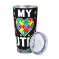 thumbnail image 2 of Cauagu I Love My Autism Pattern 20oz Tumbler,Stainless Steel Vacuum Insulated Tumbler with Lid Durable Insulated Coffee Mug Thermal Cup with Splash Proof Sliding Lid-Without Straw, 2 of 8