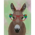 thumbnail image 2 of Fab Funky 12x14 Black Ornate Wood Framed with Double Matting Museum Art Print Titled - Donkey Red Flower Glasses, 2 of 4