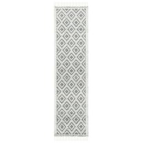 SAFAVIEH Natura Kayleah Geometric Wool Runner Rug, Ivory/Black, 2'3" x 9'