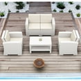 thumbnail image 2 of Luxury Commercial Living 36" White Outdoor Patio Wickerlook Rectangular Coffee Table with Magazine, 2 of 4