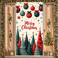 thumbnail image 6 of Festive Design Merry Christmas Banner Red Green Ornaments Holiday Trees Graphic for Christmas Party Indoor Home Decoration, 6 of 9