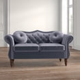 thumbnail image 5 of Uspridefurniture Wymore 65.5'' Velvet Rolled Arm Loveseat, Gray, 5 of 5