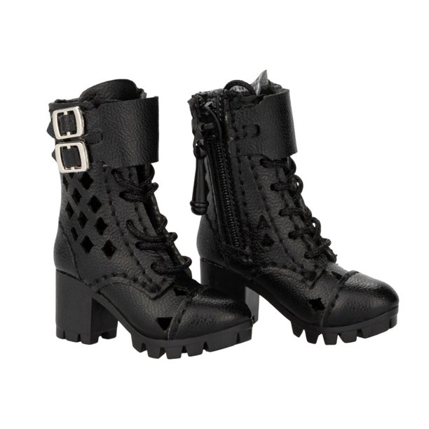 Bewildely Fashion Boot High Heeled Shoes for Female 12inch Action Figures Accessory Juguetes Negro
