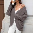thumbnail image 2 of Women's Long Sleeve Solid Color Knit Cardigan Sweater Open Front Lace Up Boho Loose Fit Casual Wear Comfortable Soft Yarn Cardigan Sweaters for Women, 2 of 2