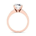 thumbnail image 3 of Marina - Moissanite Round Cut Lab Diamond Engagement Ring with Sidestones, 3 of 4