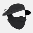 thumbnail image 2 of Unisex Sun Protection Full Face Mask, UPF 50+ Balaclava with Wide Cap Brim, Breathable Face Cover Hat Outdoor Activities Summer Cycling Hiking Travel,Color:Black, 2 of 4