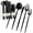 Black, variant on PLASTICPRO 80pc Disposable Silver Plastic Silverware Set with Spoons, Knives, Forks, and Teaspoons, Service for 16