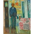 thumbnail image 3 of Edvard Munch 20x24 Black Modern Framed Museum Art Print Titled - Self-Portrait (1940-1943), 3 of 5