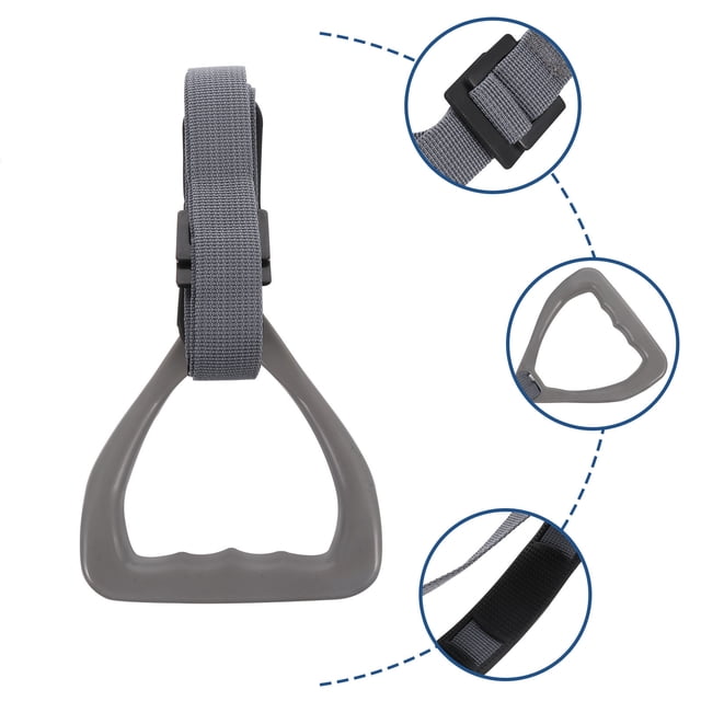 OULII 2 Pcs Gymnastics Rings Grey Training Equipment for Outdoor Use