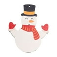 thumbnail image 2 of Chmadoxn Winter Snowmen Ornaments for Christmas Tree, Snowman Wooden Ornaments Snowman Tree Decorations, Snowman with Red Green Stripe Knitted Hat Decor Christmas Ornament for Holiday Party, 2 of 6