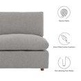 thumbnail image 3 of Modular Sectional Sofa Couch, Light Grey Gray, Fabric, Living Kitchen Cafe Bistro Hospitality Restaurant, Modern Contemporary HB34773, 3 of 5