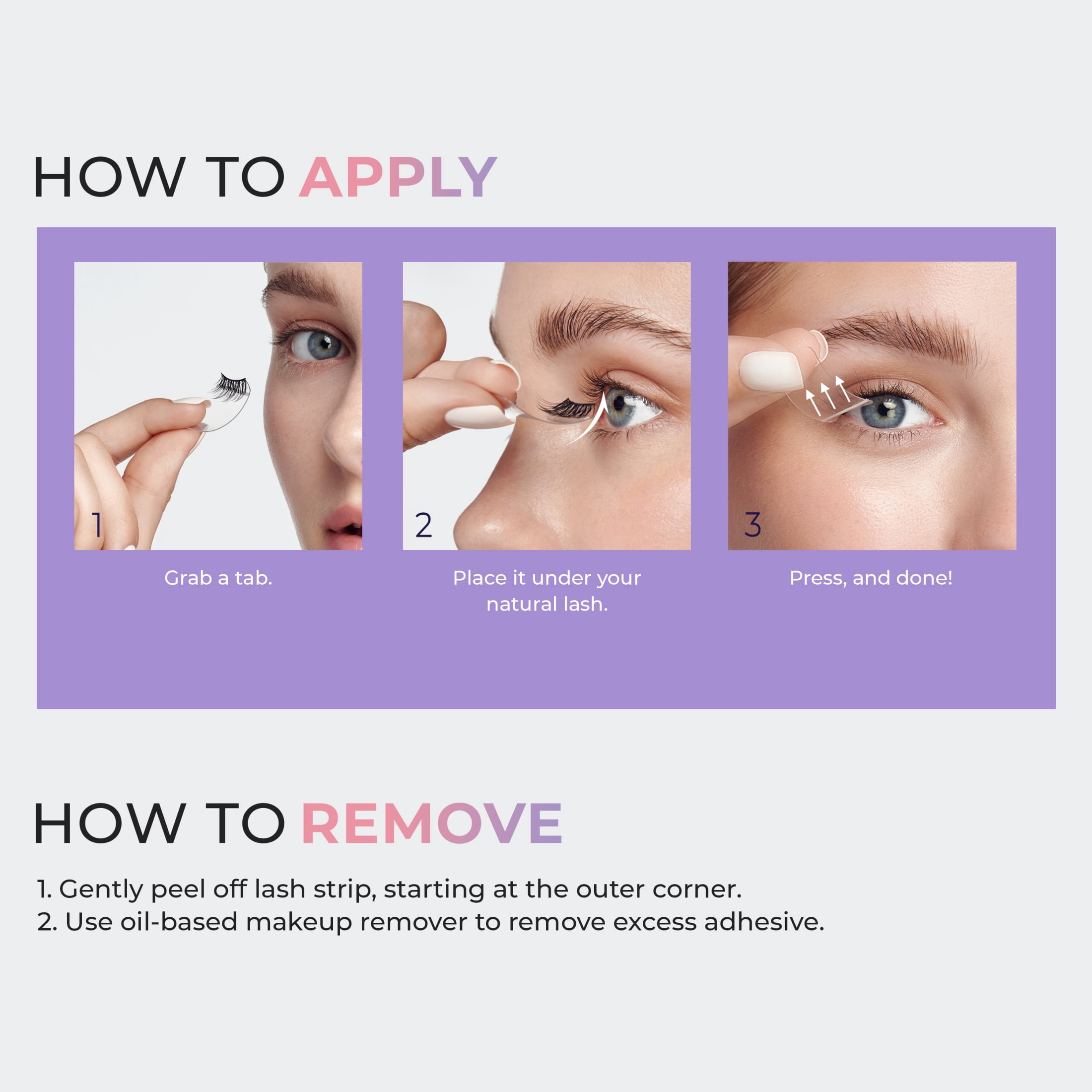 (2 pack) Kiss Impress Falsies Easy Tab Press On Self Adhesive Eyelashes, Black, 'Classy Natural'