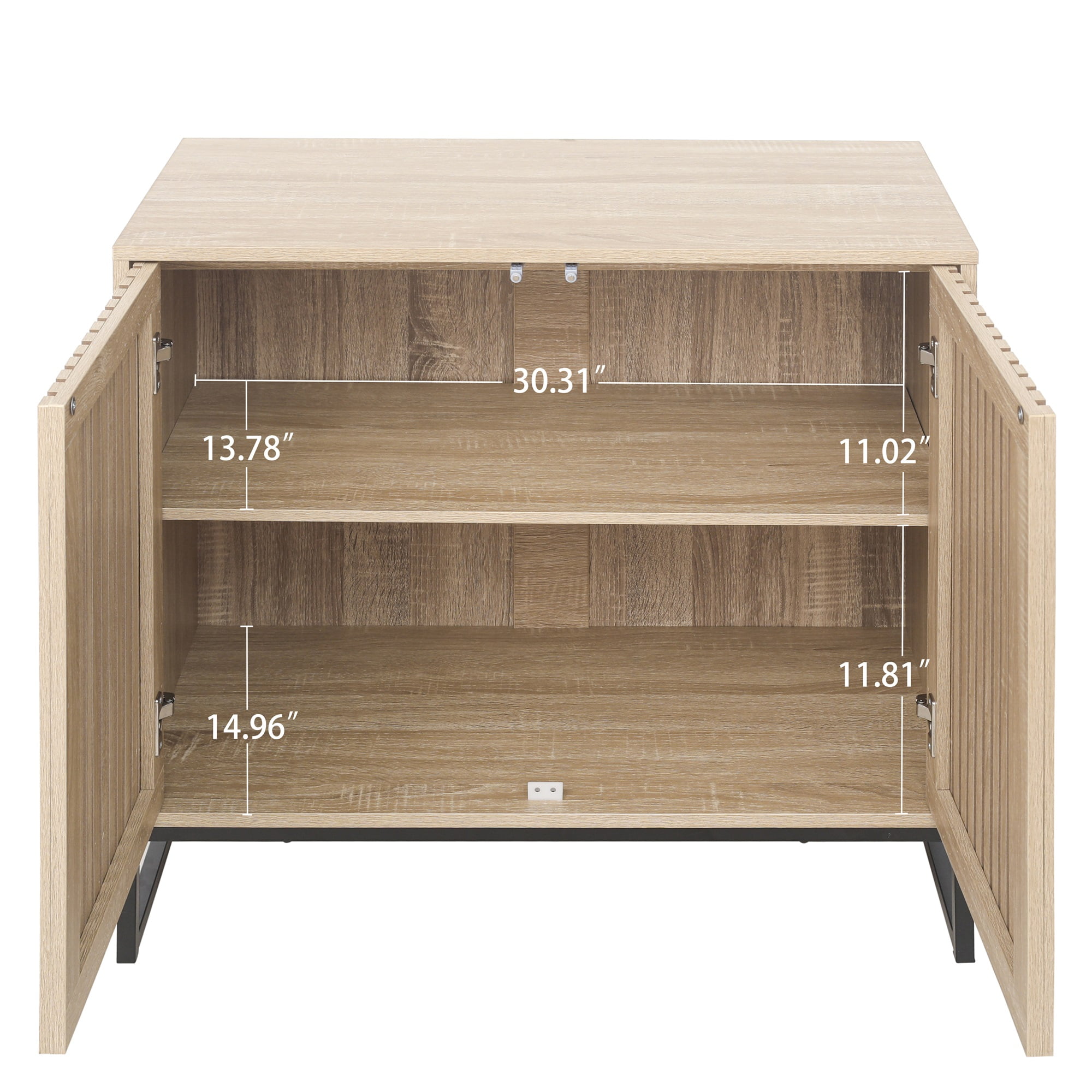 Resenkos Sideboard Cabinet, Accent Storage Cabinet with 1 Adjustable Inner Shelves, Suitable for Living Room, Natural Resenkos Sideboard Cabinet, Accent Storage Cabinet with 1 Adjustable Inner Shelves, Suitable for Living Room, Natural