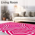 thumbnail image 2 of ODIKA 5'x7' Machine Washable Non-Slip Area Rug, Interlocking Maze with Modern Brushstroke Accents High Traffic Rug, Pink, 461942, 2 of 7