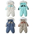 thumbnail image 5 of SILVERCELL Toddler One-Piece Fleece Lined Romper Down Coat 0-3 Years Baby Boys Girls Hooded Zipped Outwear Infant Winter Snowsuit, 5 of 5