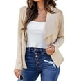thumbnail image 2 of Womens Casual Long Sleeve Blazers Solid Color Knit Work Office Open Front Jacket Lightweight Business Loose Cardigans, 2 of 5