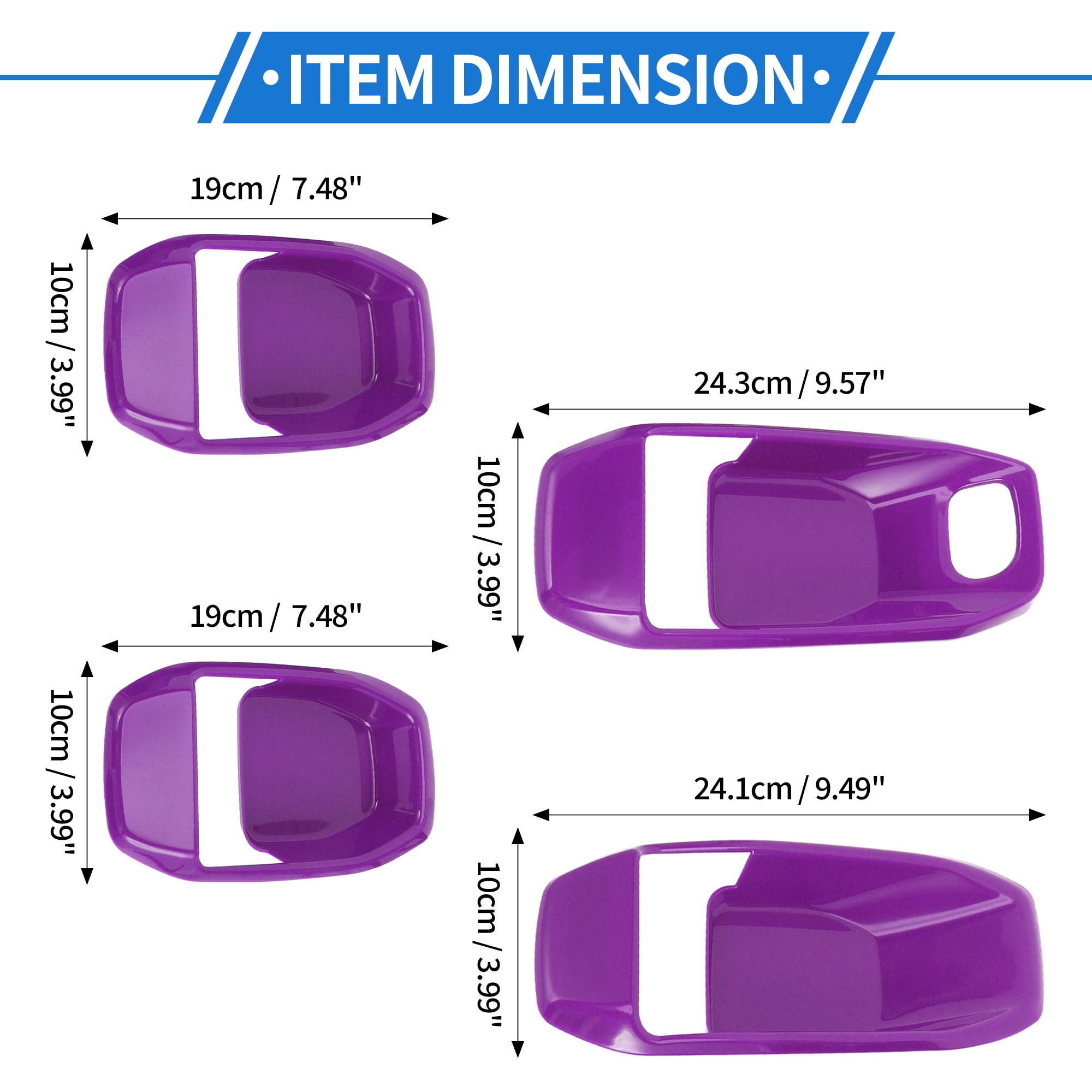 Unique Bargains 4 Pcs Door Bowl Cover Trim Compatible for Jeep Wrangler JL 2018-2022 ABS Purple Exterior Accessories
