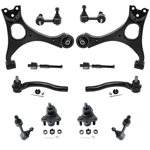 Detroit Axle - Front 12pc Suspension Kit for Honda Civic 2006 2007 2008 2009 2010 2011, 2 Lower Control Arms 2 Ball Joints 4 Outer and Inner Tie Rods 4 Sway Bars Front & Rear Replacement