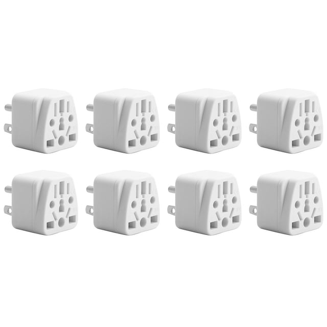 8X Adaptador de Enchufe de Viaje de EE. UU. EU/UK/AU/In/CN/JP/Asia//Brasil una EE. UU. (Tipo B), Enchufe de 3 Clavijas de EE. UU., Convertidor de Cargador