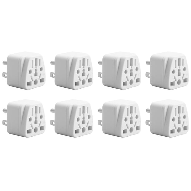 8X Adaptador de Enchufe de Viaje de EE. UU. EU/UK/AU/In/CN/JP/Asia//Brasil una EE. UU. (Tipo B), Enchufe de 3 Clavijas de EE. UU., Convertidor de Cargador