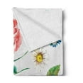 thumbnail image 2 of Floral Soft Flannel Fleece Throw Blanket, Bouquet Set with Rose Daisy Petals and Branches Shabby Form Vintage Picture, Cozy Plush for Indoor and Outdoor Use, 50" x 60", Pink and Green, by Ambesonne, 2 of 5