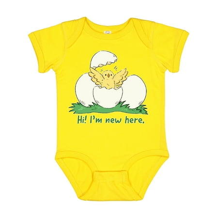 

Inktastic Cute Chick Hi I m New Here Gift Baby Boy or Baby Girl Bodysuit