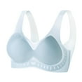 thumbnail image 3 of Seamless Bras for Women Stretch Support Wireless Bra Comfortable Push Up Everyday Bralettes Breathabe Full Coverage Tank Type Bralette Blue Bras,Size M-3XL, 3 of 7