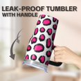 thumbnail image 5 of Leopard 20oz Stainless Steel Tumbler with Handle and Straw – Insulated Travel Cup with Sliding Lid, 360° Full Wrap Printed Mug for Home, Outdoor & Sports Use, 5 of 6
