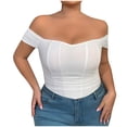 thumbnail image 2 of AUNVITO Women's Plus Size Shapewear Bodysuit Strapless Tank Top with Sculpting Control Solid Color Smoothing Comfortable Fit, 2 of 9