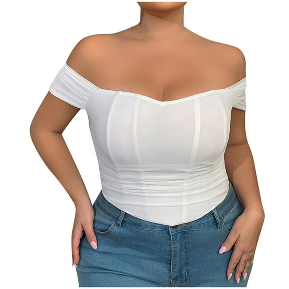 zbxnLI Women's Plus Size Tank Tops off Shoulder Tops Going out Party Club Tops Blouses for Women