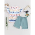 thumbnail image 3 of Bagilaanoe 2pcs Toddler Baby Boy Shorts Set Short Sleeve Print T Shirt Tops + Shorts 6M 12M 18M 24M 3T Kids Casual Summer Clothes, 3 of 8