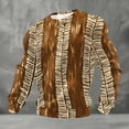 thumbnail image 1 of Ceisia Men's All-Season Casual Regular Fit Crew Neck Sweatshirt African Tribal Zebra Stripe Print Waffle Knit Stretch Fabric Multicolor L Gifts, 1 of 3