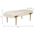 thumbnail image 4 of TOV Furniture Brno White Waived Velvet Bench with Gold Legs, 4 of 4