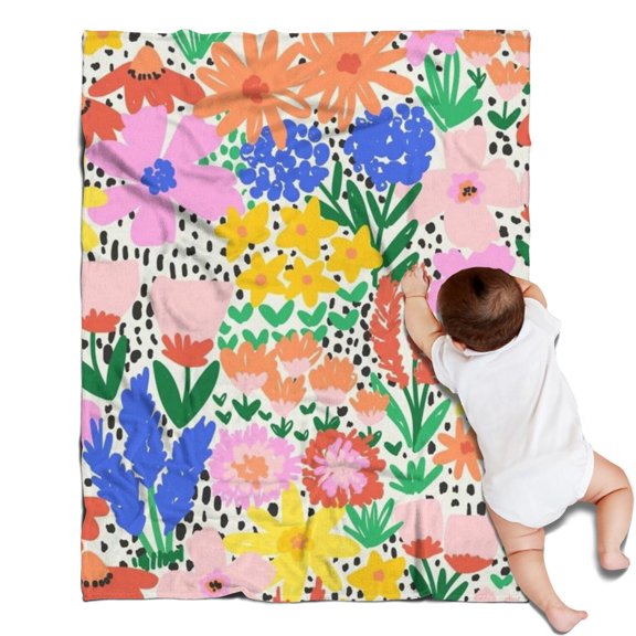 Pioneer Flower Blanket,Comfortable Soft Flannel Throw Blanket,All Season,Warm Lightweight Blankets for Sofa Bed Couch Living Room Chair,30"x40"(80x100cm)