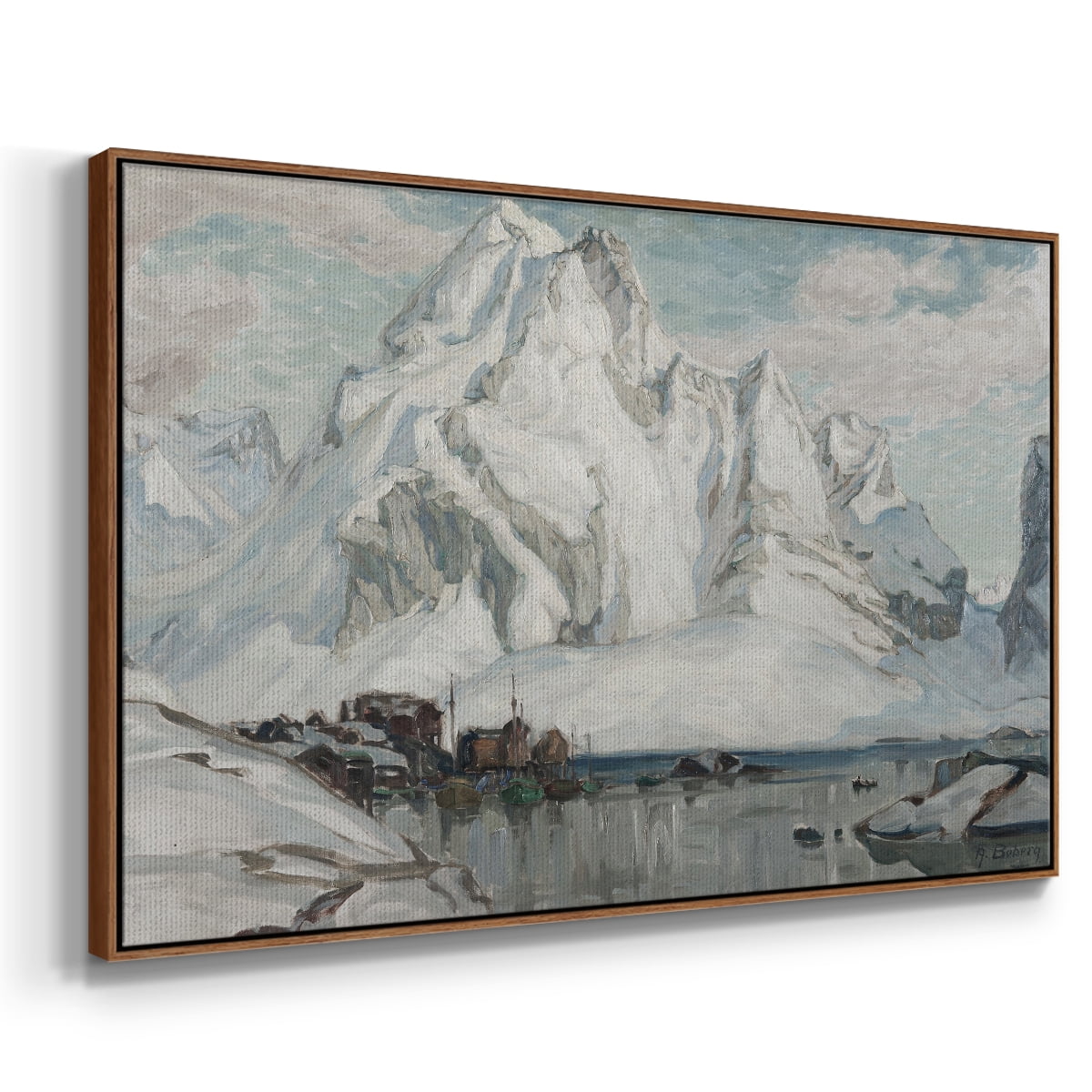 Vintage Landscape-CLX By Wexford Home Framed in Walnut Wood Gallery Wrapped Canvas 17 in. x 25 in.