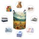 thumbnail image 4 of Balery Field Style Bicycle Young Sunflower Cesta de ropa redonda con asas, impermeable, independiente, para ropa, juguetes, dormitorio y familia-Small, 4 of 6