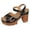Black, variant on Rokment Womens Platform Chunky High Heels Dressy Sandals Comfortable Fashion Casual Leather Open Toe Ankle Strap Block Heeled Dress Summer Shoes for Woman Ladies Beige Size 6.5