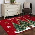 thumbnail image 3 of Red Christmas Tree Area Rugs 3'x5', Washable Small Throw Rugs for Living Room Bedroom, Xmas Trees Snowflake Winter Holiday Indoor Outdoor Rug Non-Slip Low Pile Carpet Runner Reversible Floor Mats, 3 of 8