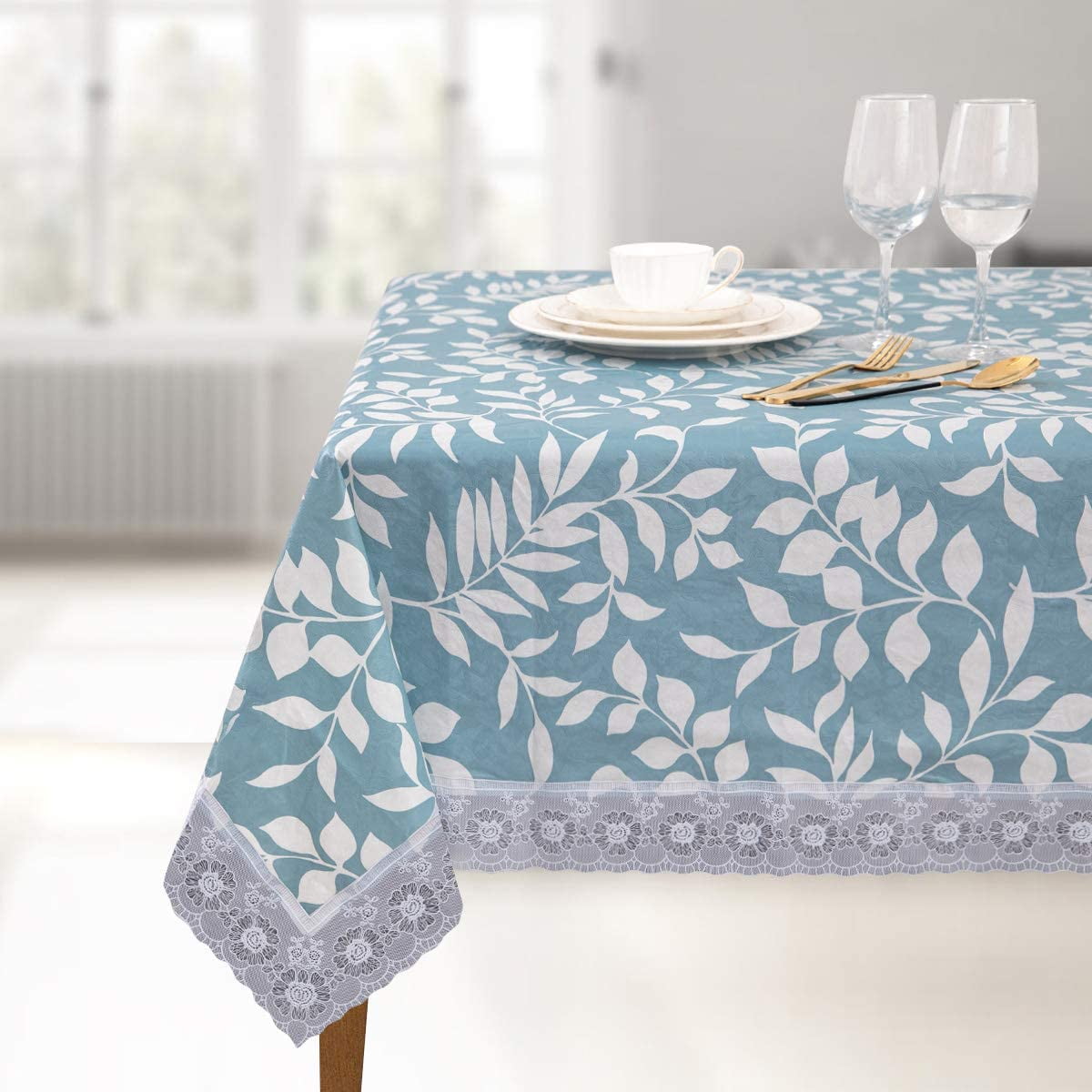 JUCFHY Vinyl Tablecloth Rectangle Table Cloth Waterproof Stain