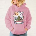 thumbnail image 5 of Sudadera con capucha para hombre y mujer, suéter holgado de manga larga con estampado de Ramen de gato, Tops informales con personalidad, 5 of 5