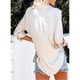 thumbnail image 4 of Blusa de jacquard de satén con cuello en V para mujer, blusa holgada informal con cuello vuelto y cierre de botones, blusas de manga larga, camisa blanca L, 4 of 6