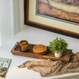 Hanobe Decorative Long Wooden Tray for Candle Centerpiece Farmhouse ...