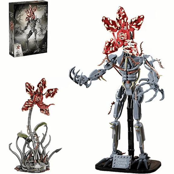 Remocguys 2 in 1 Horror Flower Building Blocks Set Compatible with Lego Demogorgon Figure Toy for Adults Teens 858 Pcs
