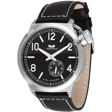 Vestal Men's Canteen CTN3L01 Black Leather Quartz Watch