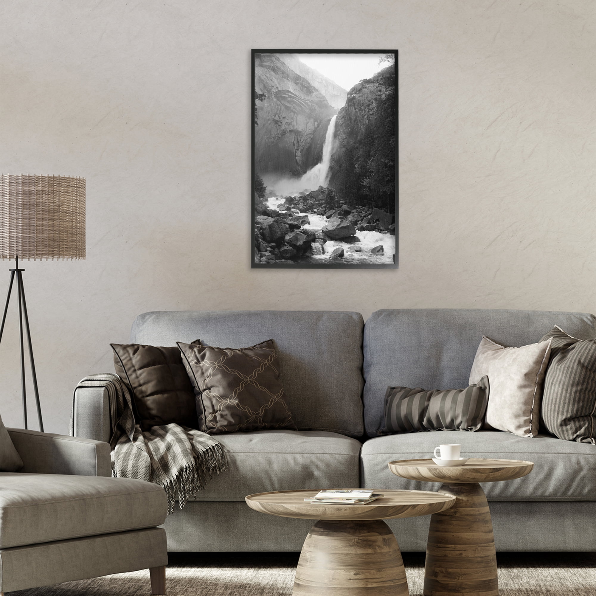 Stupell Industries Rocky Yosemite Falls Black Framed Giclee Art, design by Kim Curinga